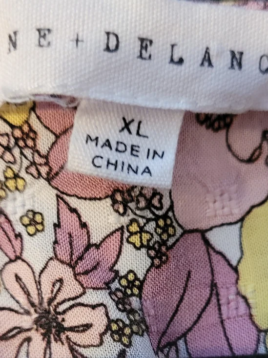 Pink and Yellow Floral Peasant Blouse - Picture 4 of 4